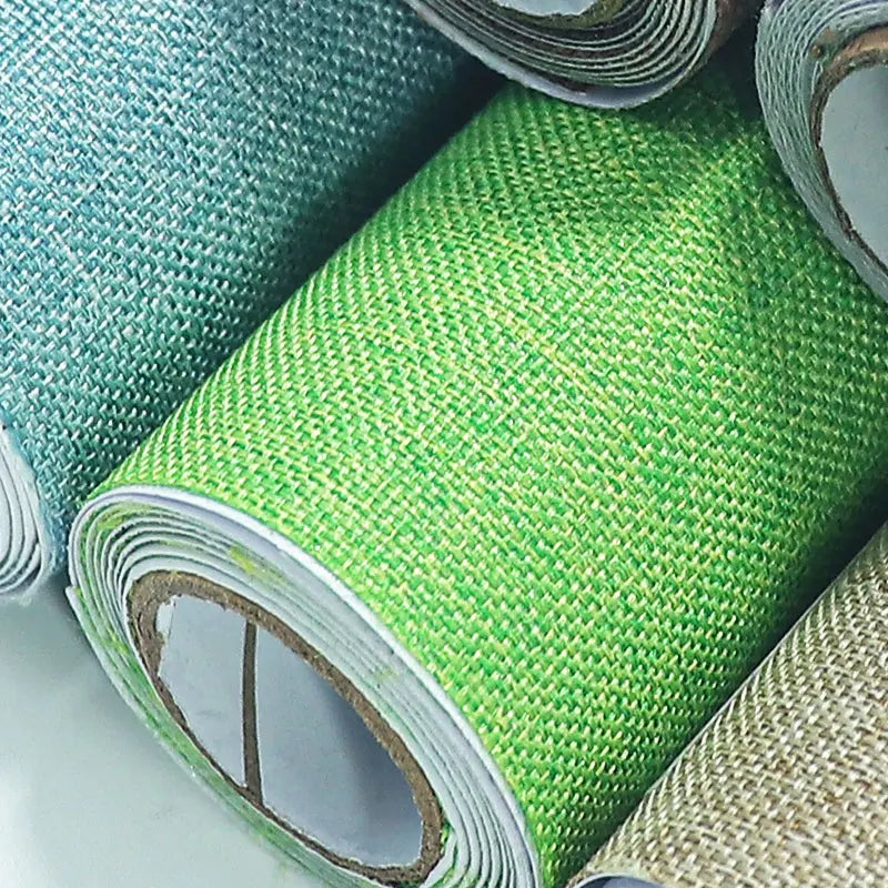 rouleau tissu lin auto adhésif réparation tente canapé bricolage décoration 35x120cm patch textile utilitaire