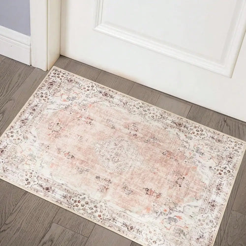 tapis sol vintage motif floral antidérapant lavable cuisine entrée salon chambre décoration maison