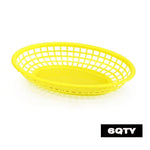 paniers ovales plastique noir vert rouge jaune moderne grille alimentaire service restauration rapide