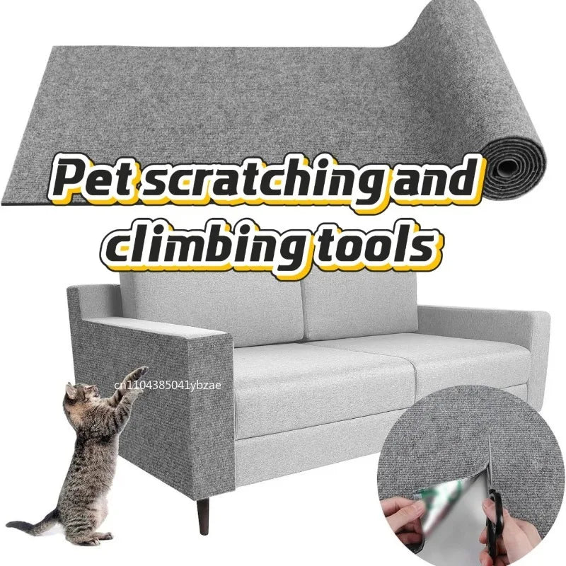 tapis grattage chat adhésif protecteur canapé sofa mur gris texture tissée accessoire animal domestique