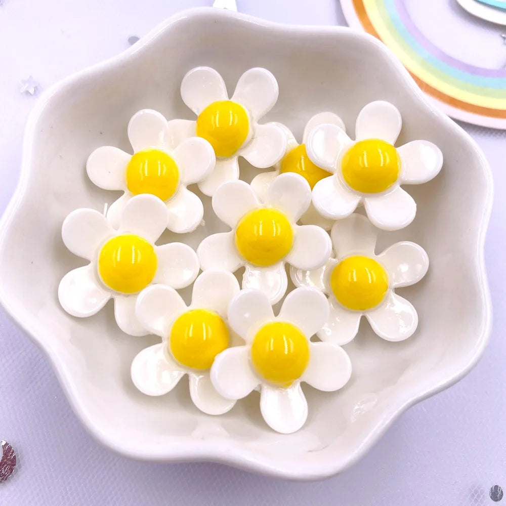 fleurs artificielles marguerites blanc jaune simples enfantines occasion spéciale deco noel mariage anniversaire kawaii