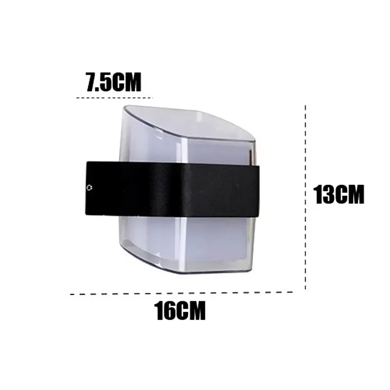 lampe murale moderne noire transparente ip65 adhésive 12w ac 85265vextérieur intérieur bas haut