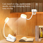 lampe lecture rechargeable led flexible pince blanc moderne table nuit étude chambre livre chevet