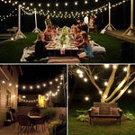 guirlande lumineuse solaire translucides blanc doré multicolore moderne étanche ip65extérieur jardin fêtes noël