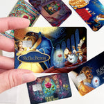 étui cartes bancaires adhésif belle bête vitraux colorés rose personnages réutilisable