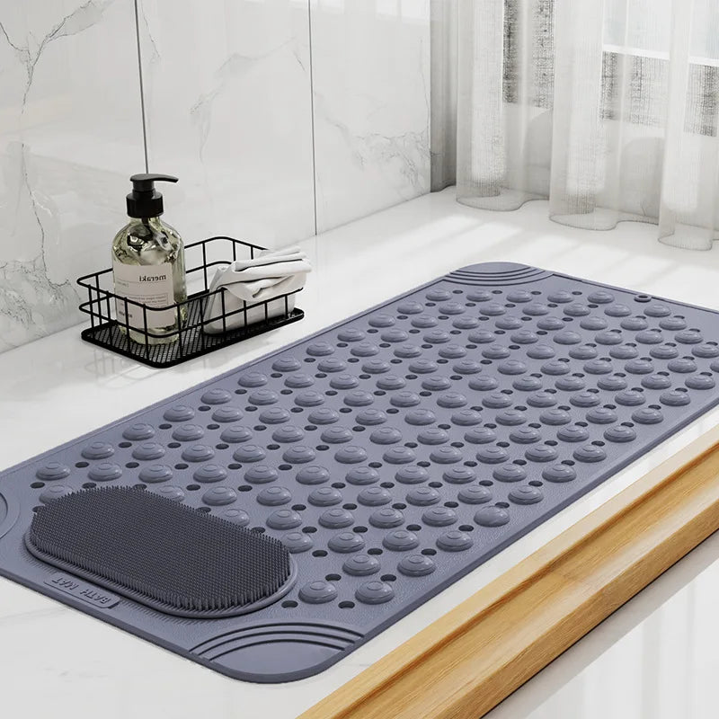 tapis douche bain moderne anti dérapant pvc texturé crème picots absorbants sécurité enfants