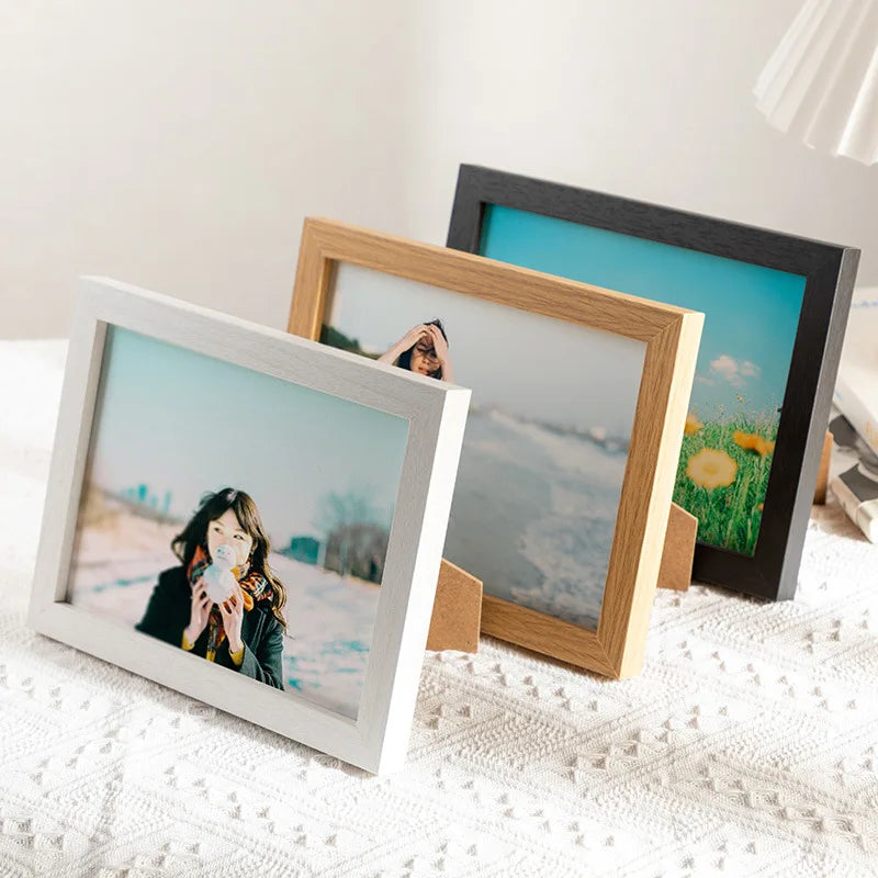 cadre photo bois moderne blanc noir clips carton arrière 9x13cm 10x15cm 15x20cm a4
