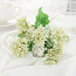 bouquet hortensia artificielle soie blanche verte décoration mariage anniversaire intérieur moderne fixe ruban