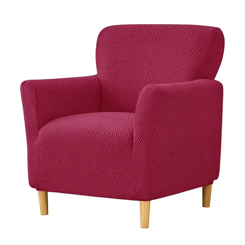 housse fauteuil moderne herringbone gris vert marron polyestère jacquard machine 80cm 90cm restaurant
