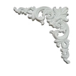 décoration murale coin blanc doré motifs floraux relief classique ornemental PVC stickers