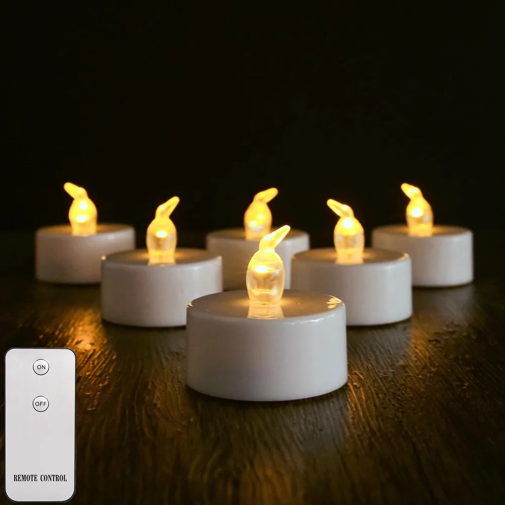 bougies led sans flamme scintillantes blanc modernes lumineuses pack 12 24 6pcs