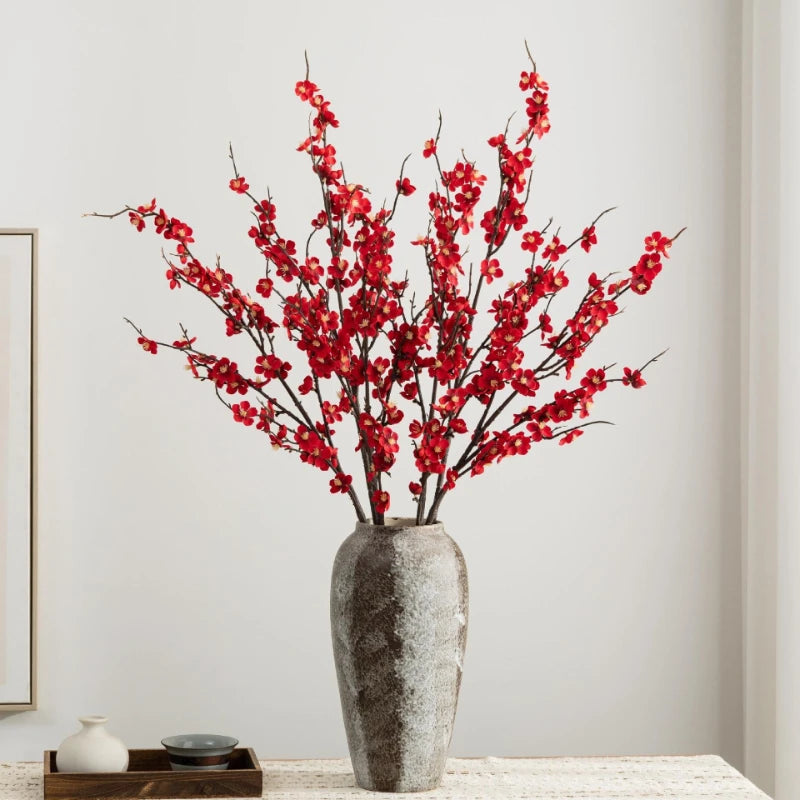 décoration intérieure moderne branche artificielle fleurs rouge blanc rose simple 97cm mariage anniversaire