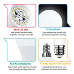 lot 10 ampoules led boule opalescent blanc chaud froid culot e27 e14