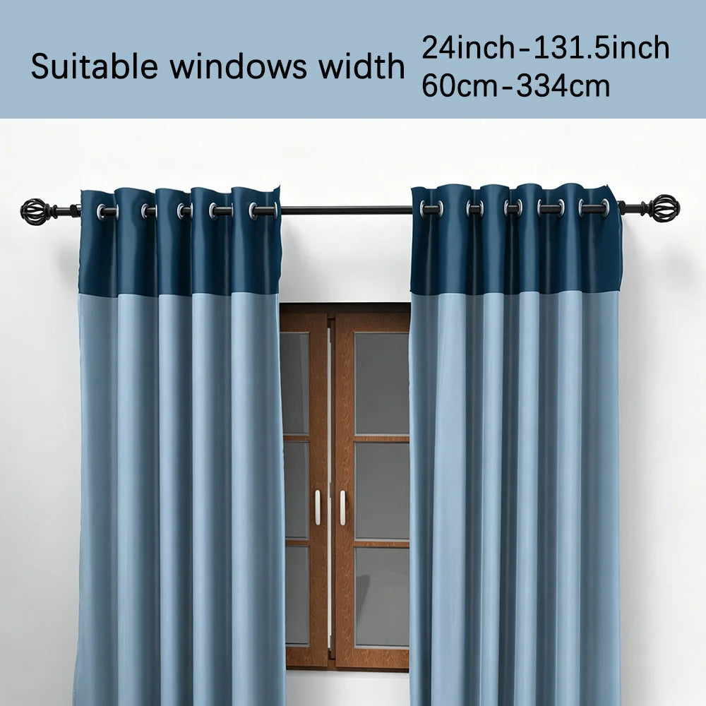 tige rideau ajustable fer noir moderne clips fenêtre 368cm 220cm 146cm 144cm