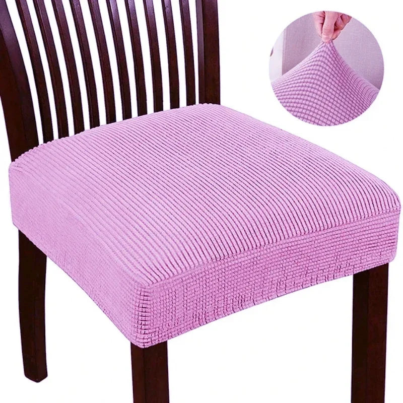 couvre siège chaise tissu carreaux beige moderne antidérapant élasthanne polyester