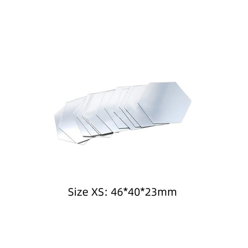 miroirs hexagonaux adhésifs modernes blancs lisses opaques 80 70 40mm 100 87 50mm 126