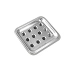 support savon argenté moderne perforations salle bains évier inoxydable contenant savon