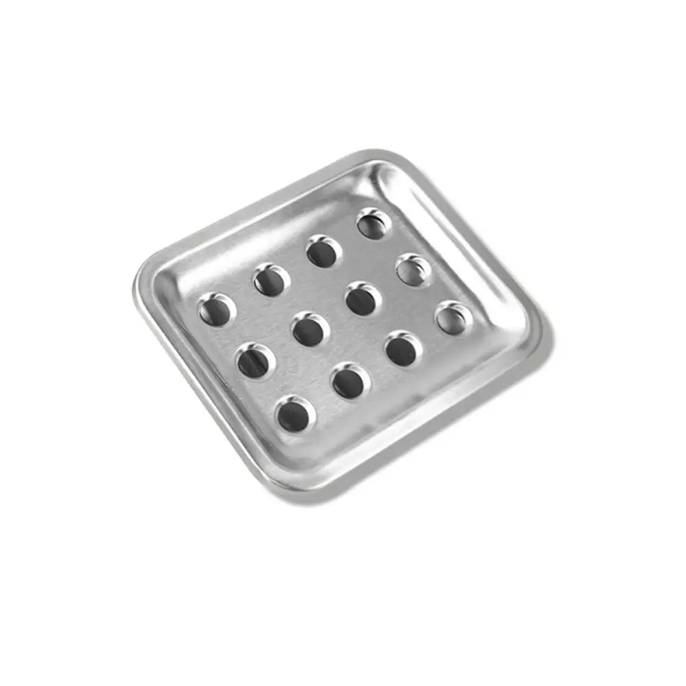 support savon argenté moderne perforations salle bains évier inoxydable contenant savon