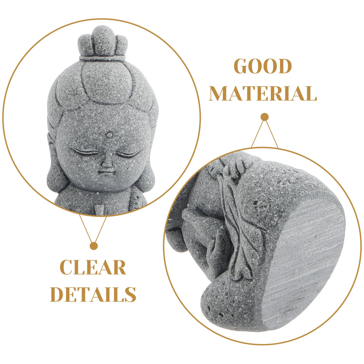 statue miniature bouddha gris clair zen décoration intérieure petite sculpture maison jardin figurine ornement