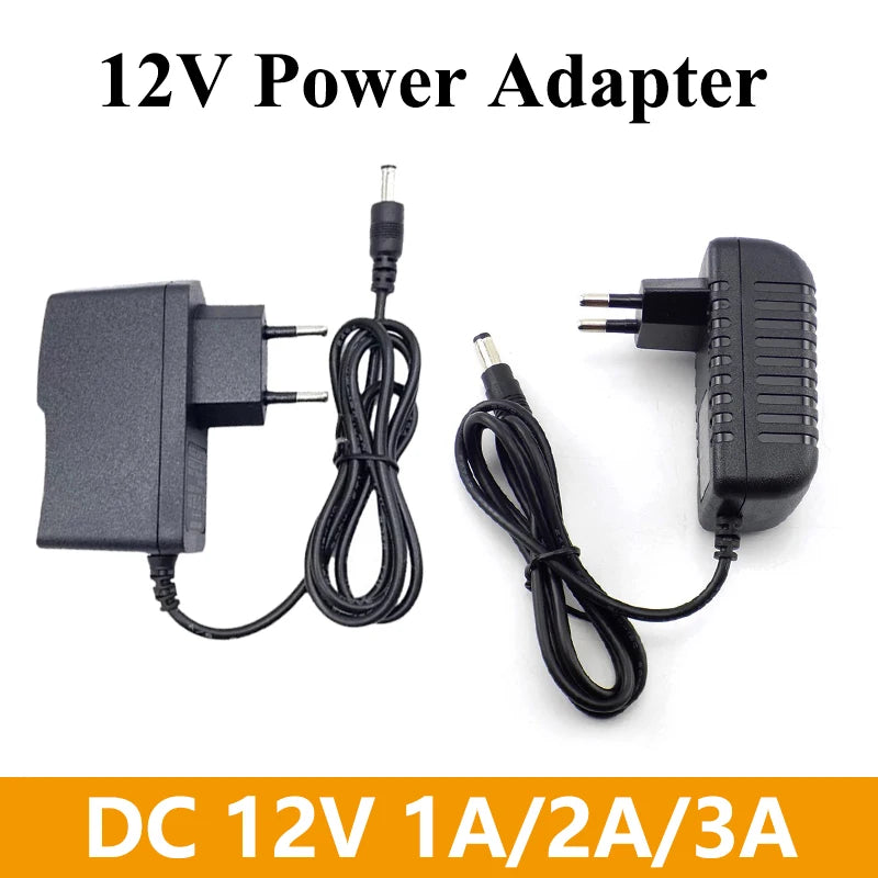 adaptateur secteur 12v 220v 110v led 1a 2a 3a noir prise eu moderne