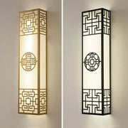 applique murale or noire motif asiatique diffusion lumiere douce fixations murales