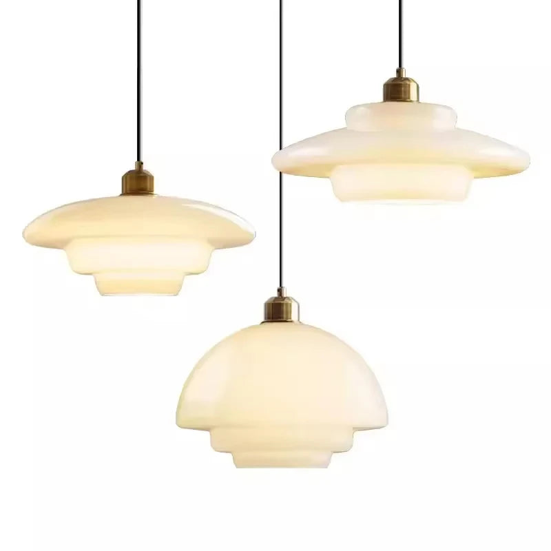suspension lumineuse moderne blanc doré ampoule e27 câble noir verre rond mat 90 260v