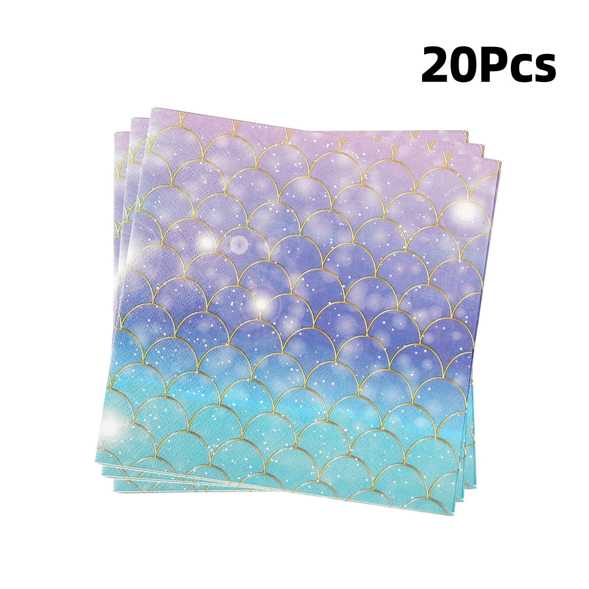 vaisselle jetable sirène violet bleu paillettes assiettes gobelets serviettes mariage anniversaire festives