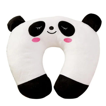 coussin voyage enfant rose jaune noir blanc marron vert orange panda ours porc cartoon