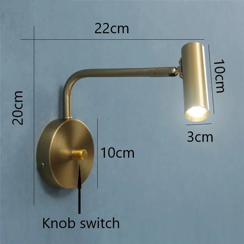 lampe murale moderne dorée fixée mur éclairage quotidien interrupteur mural LED 220V 110V 90
