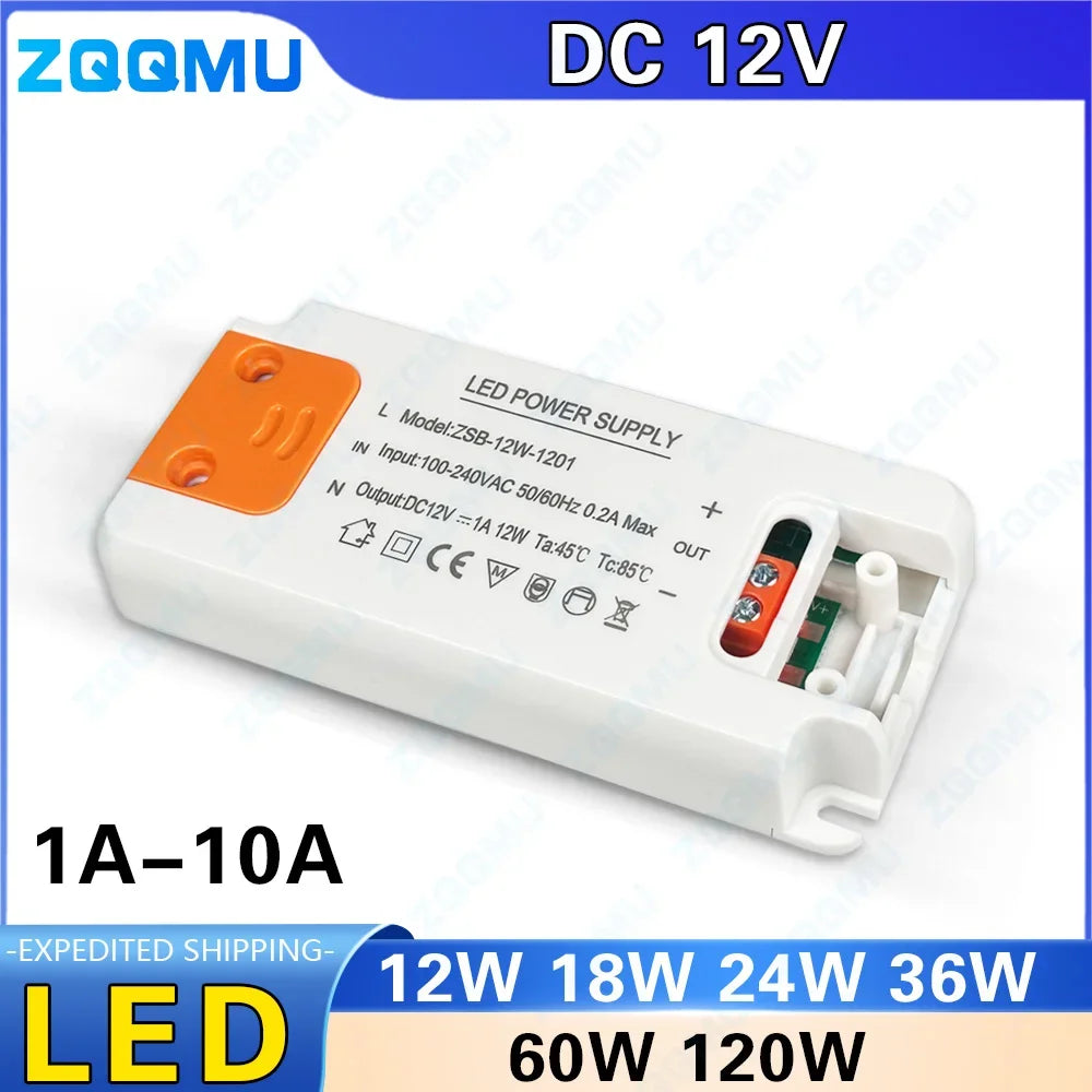 alimentation led 12v 12w 18w 24w 36w 60w 120w 1a 2a 3a 5a 10a