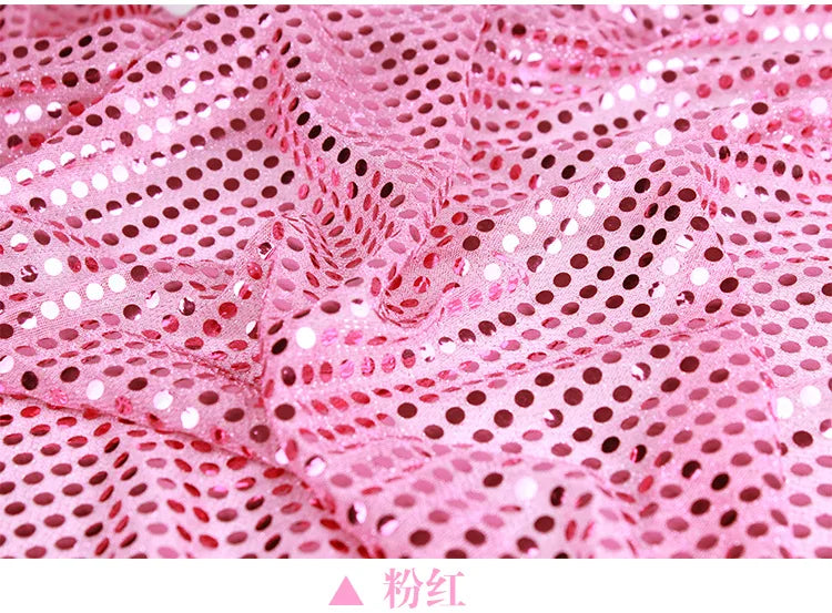 tissu circulaires polyester translucide glitter rouge blanc bleu vert violet or bricolage décoration