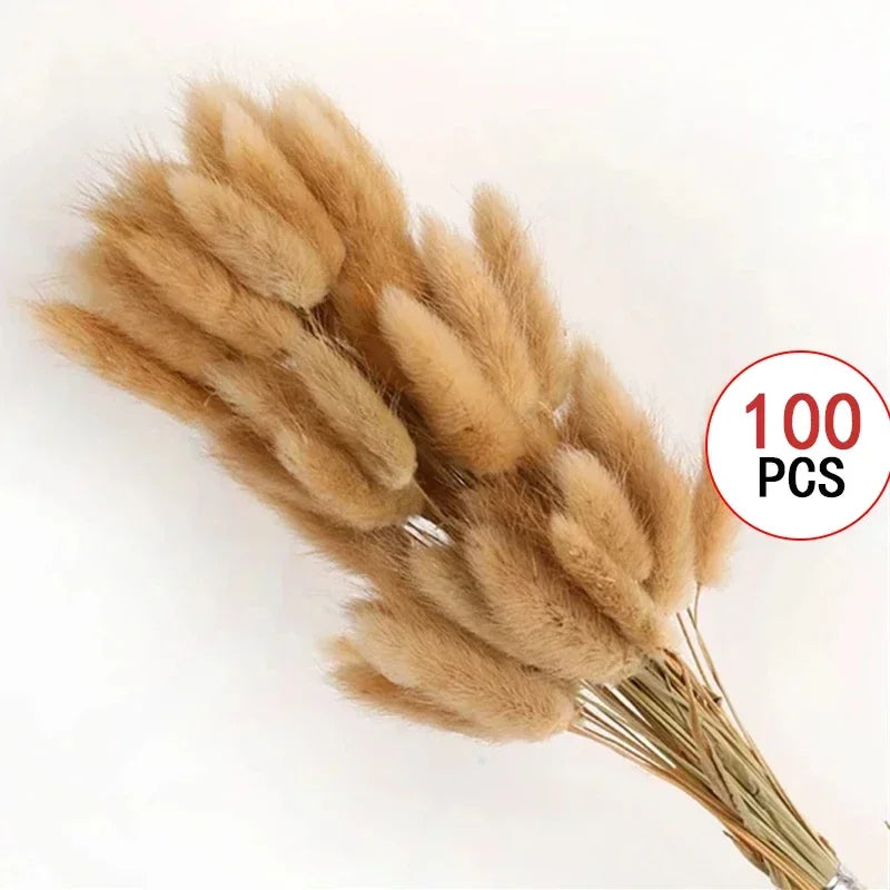 bouquet fleurs séchées pampa plumes fines beige blanc rose pâle naturel rustique clips decoration