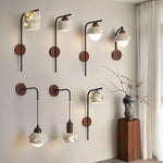lampe murale moderne ampoule led noir marron beige blanc texture granulaire minimaliste fixée mur
