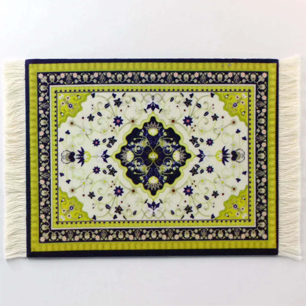 tapis sol persan motif floral classique franges décoration intérieur maison