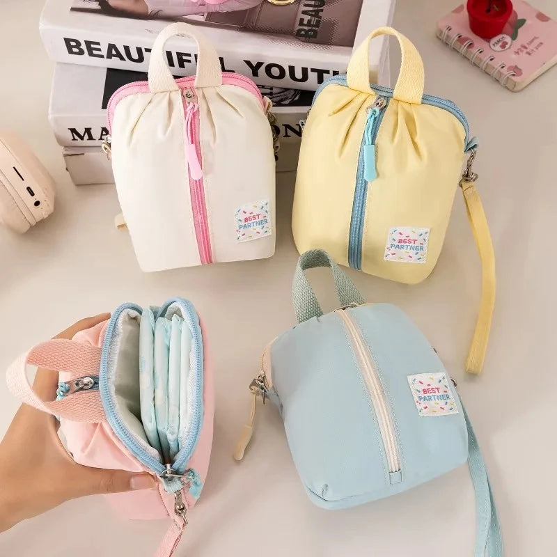 sac rangement réutilisable polyestère blanc jaune bleu rose moderne cosmétiques portatif
