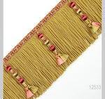 ruban frisé or rouge rose vert gris bordure rideau décoration maison classique