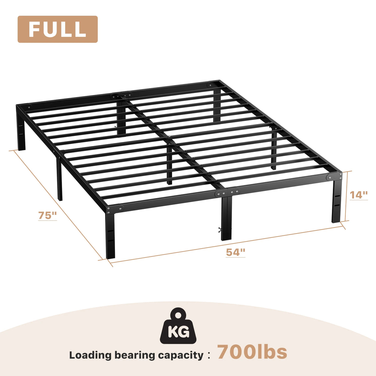 lit simple cadre métal rangement vis moderne noir 700lbs assemblage queen full king twin