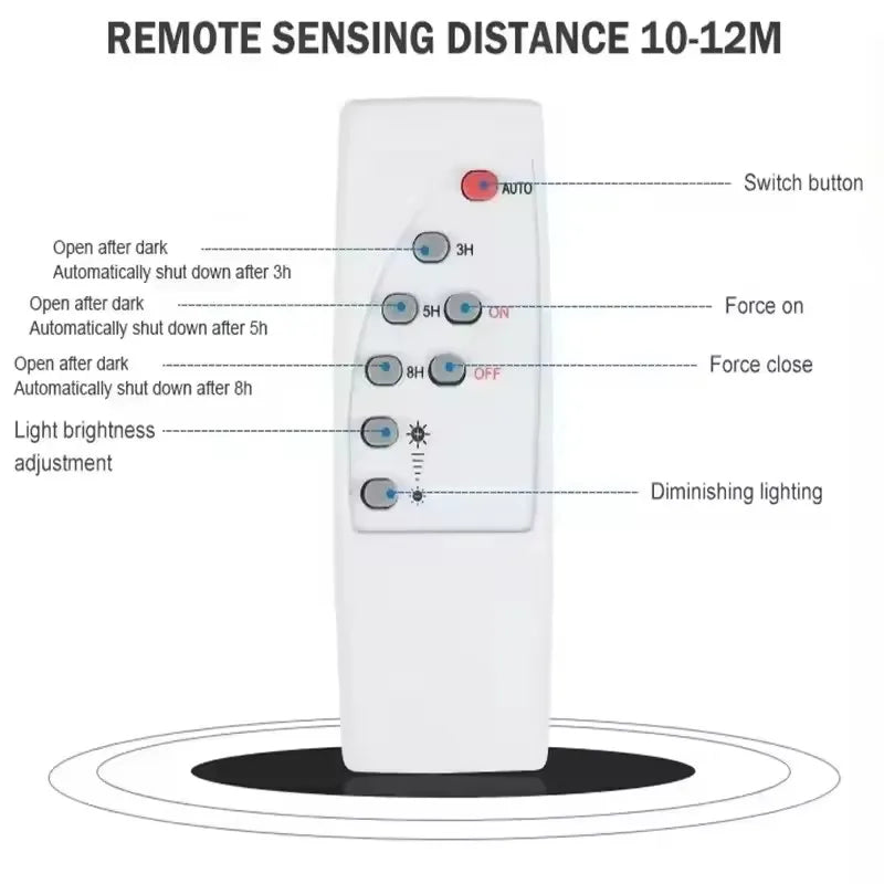lampe solaire extérieure moderne noire blanche ip65 led 30w télécommande adhésif fixe