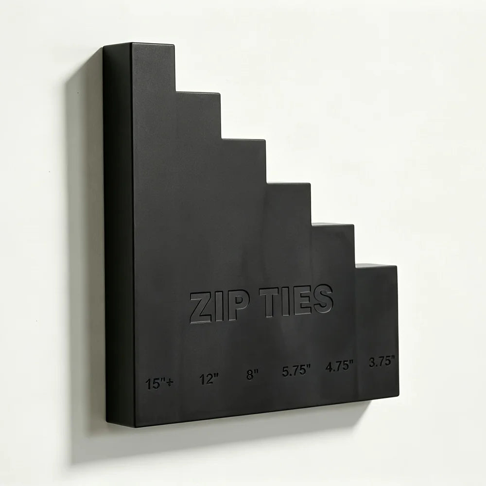 organisateur zip ties noir industriel mural escalier utilitaire fixations textiles rangement outils garage atelier