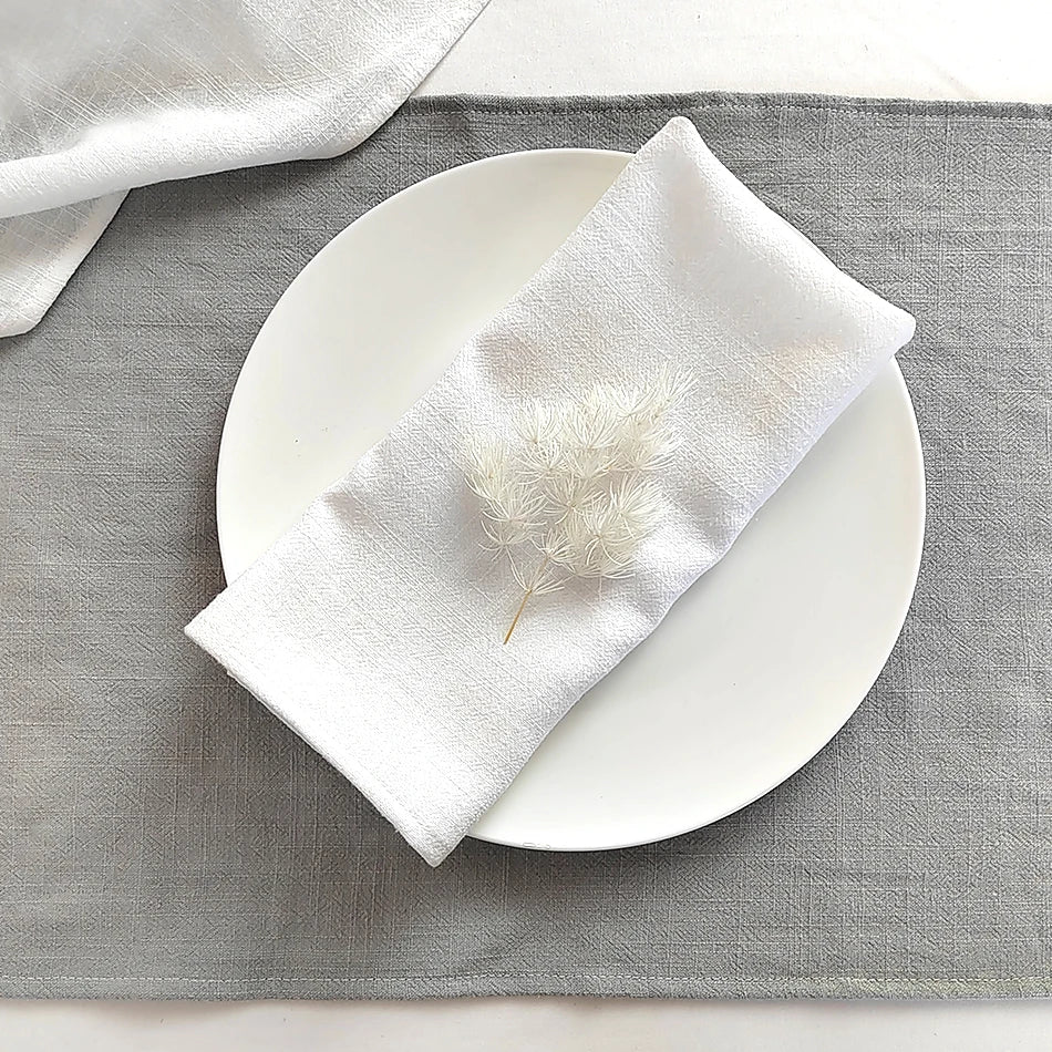 serviettes table coton lin vert bleu rouge gris minimaliste réutilisable 30x45cm festive mariageextérieur