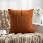 housse coussin carré moderne 45x45cm polyester solide beige orange vert gris