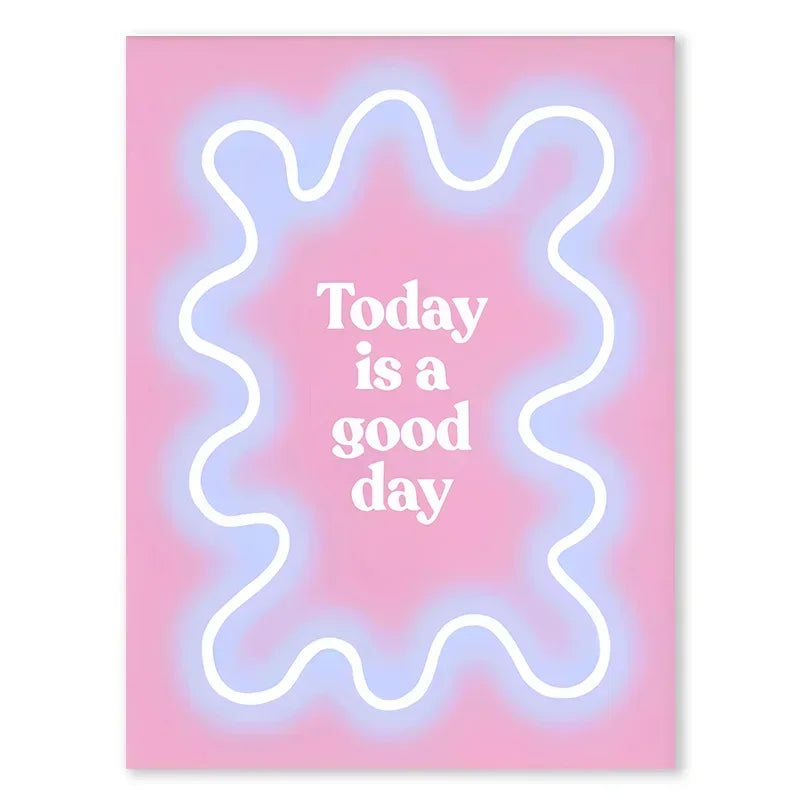 affiches toile moderne minimaliste coeurs fleurs rose bleu violet blanc