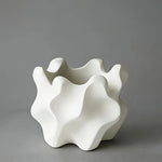 pot fleurs forme irrégulière moderne blanc texturéintérieur extérieur drainage succulentes