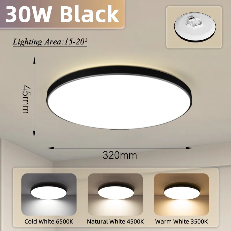 plafonnier led moderne blanc ip65 waterproof éclairage quotidien minimaliste fixations 220v