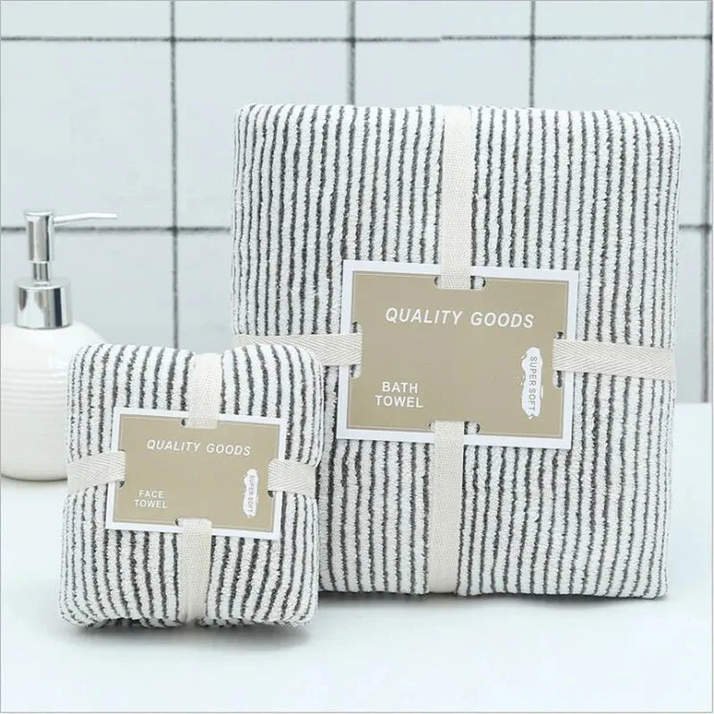 serviettes bain microfibre rayées gris sèchement rapide absorbantes adultes moderne
