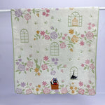 serviette bain plage coton totoro fleurs motifs enfantins vert rouge gris roseclair