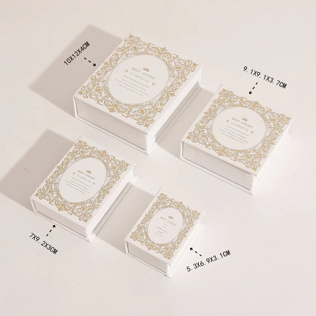 boîte bijoux carton luxe livre couvercle rabattable rangement colliers bagues