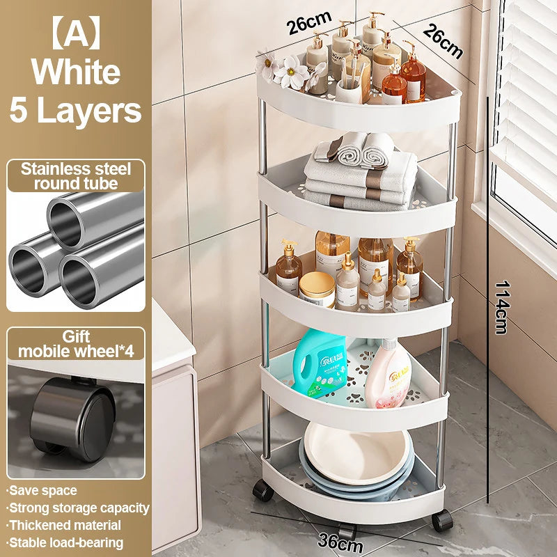 étagère angle salle bain noir rotative roulettes moderne rangement articles toilette deux trois quatre