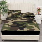 draps housses camouflage vert marron moderne lit imprimé polyester 100% sérigraphie qualité chambre coucher