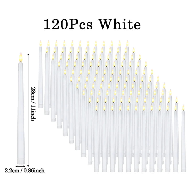bougies led coniques sans flamme blanc modernes décoration mariage saint valentin dîner